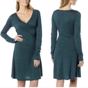 Prana Nadia Long Sleeve Dress In Teal. EUC.